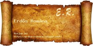 Erdős Romána névjegykártya